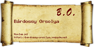 Bárdossy Orsolya névjegykártya