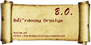 Bárdossy Orsolya névjegykártya