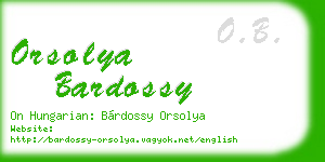 orsolya bardossy business card